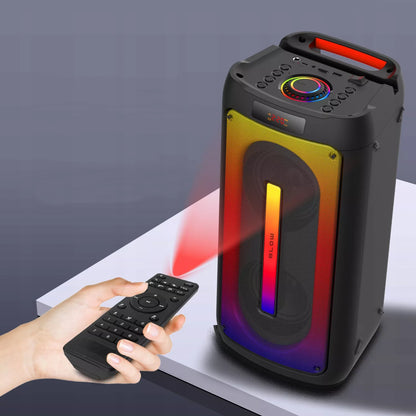 Nešiojamas Bluetooth USB Garsiakalbis BOOMBOX su RGB, Karaoke, Mikrofonu ir Nuotolinio Valdymo Pulteliu (Rinkinys)