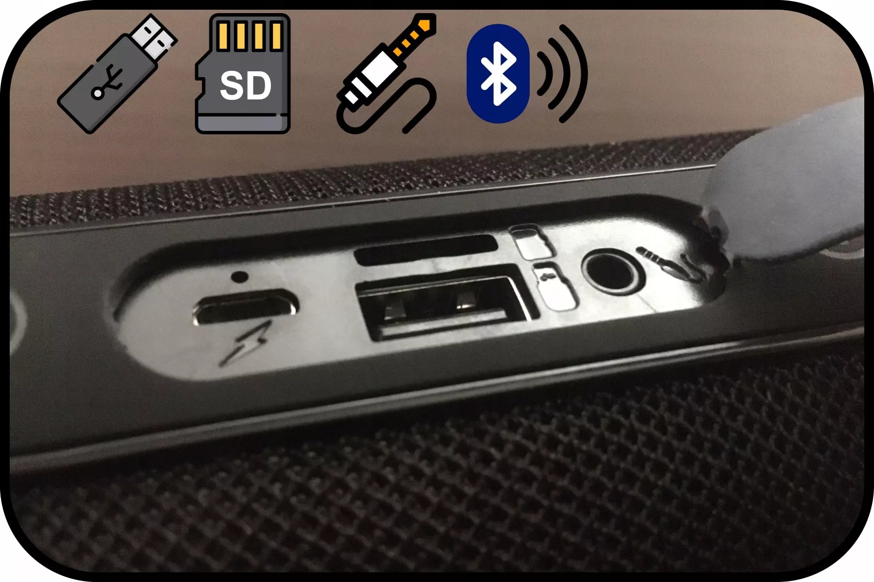 Nešiojamas Belaidis Bluetooth Garsiakalbis USB SD AUX FM Radijas Bokso Tipo Kolonėlė