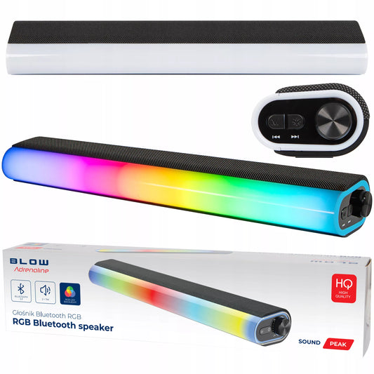 AUDIO BLUETOOTH LED RGB 2x 7W JUODAS KOMPIUTERINIS ŽAIDIMŲ GARSO GARSIAKALBIS
