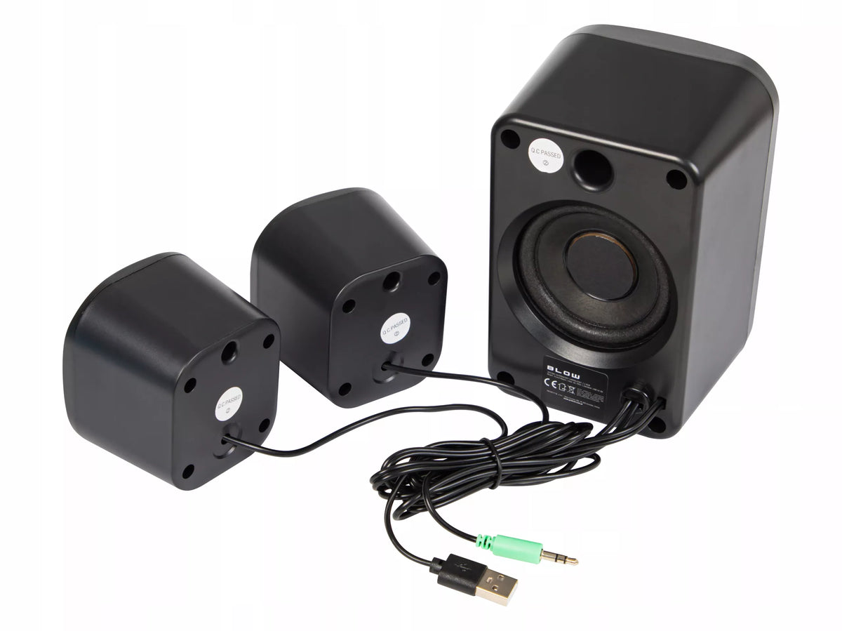 KOMPIUTERINĖS KOLONĖLĖS ŽAIDIMŲ 2.1 KOLONĖLIŲ RINKINYS RGB LED 2x 3W + ŽEMŲ DAŽNIŲ GALEKALNIS 5W
