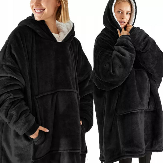 Stora, šilta, oversize antklodė su rankovėmis 2in1, chalatas, pliušinė
