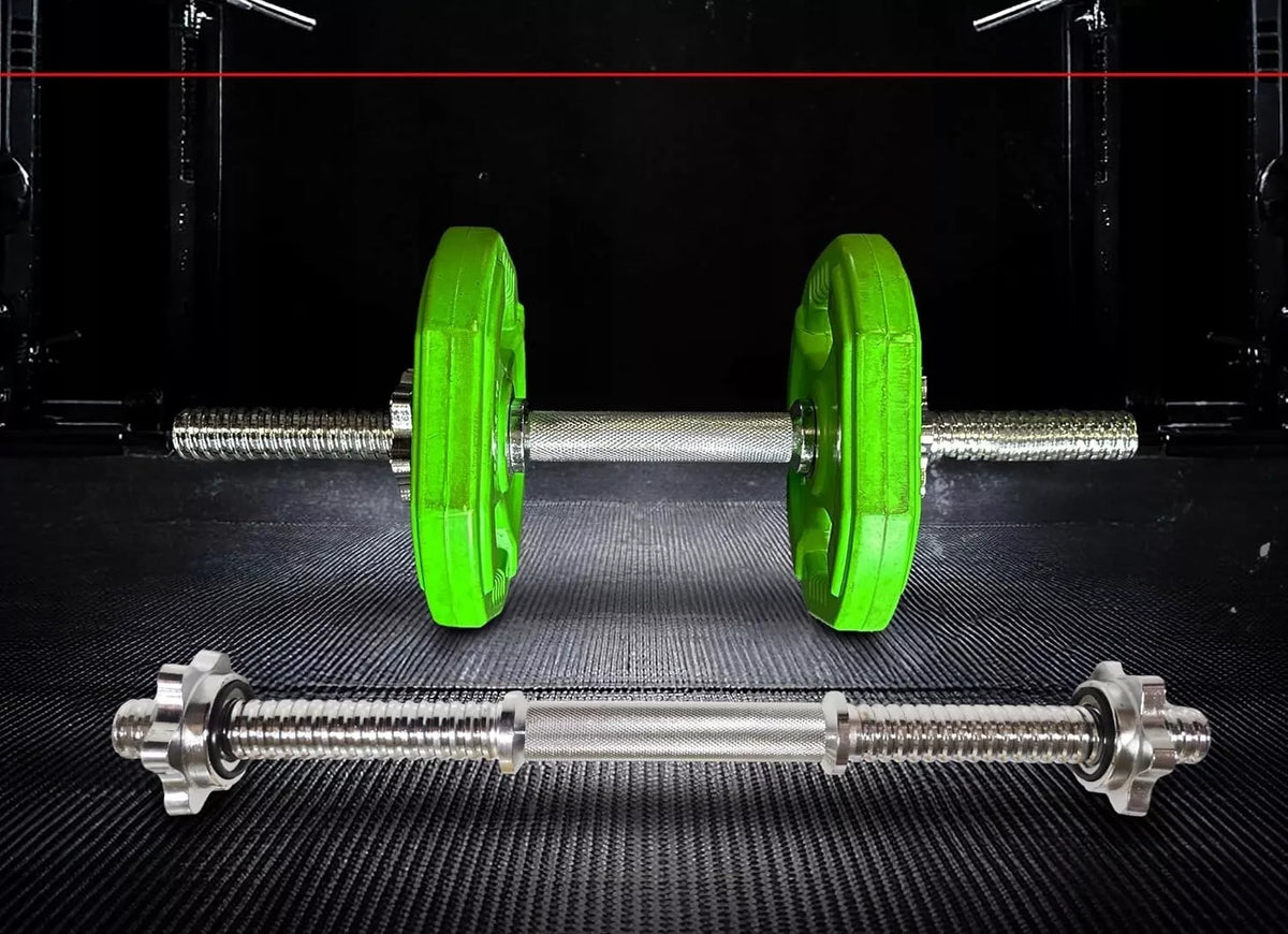 MuscleForge 45 cm ilgio hantelių grifas 25–28 mm, su užraktais