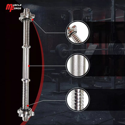 MuscleForge 45 cm ilgio hantelių grifas 25–28 mm, su užraktais