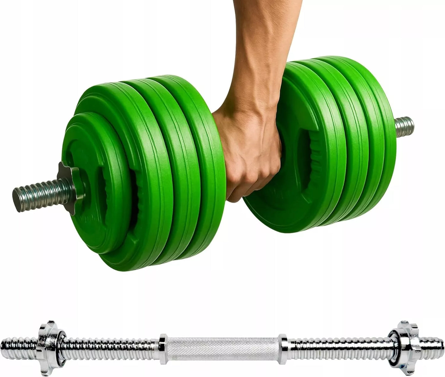 MuscleForge 45 cm ilgio hantelių grifas 25–28 mm, su užraktais
