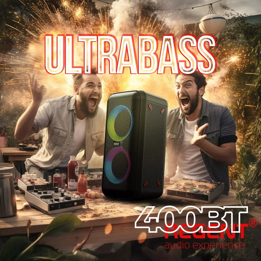 Nešiojamas Karaoke Partybox garsiakalbis  60W FM BT USB AUX