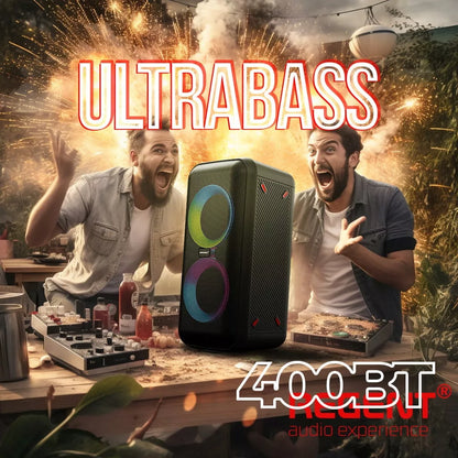 Nešiojamas Karaoke Partybox garsiakalbis  60W FM BT USB AUX