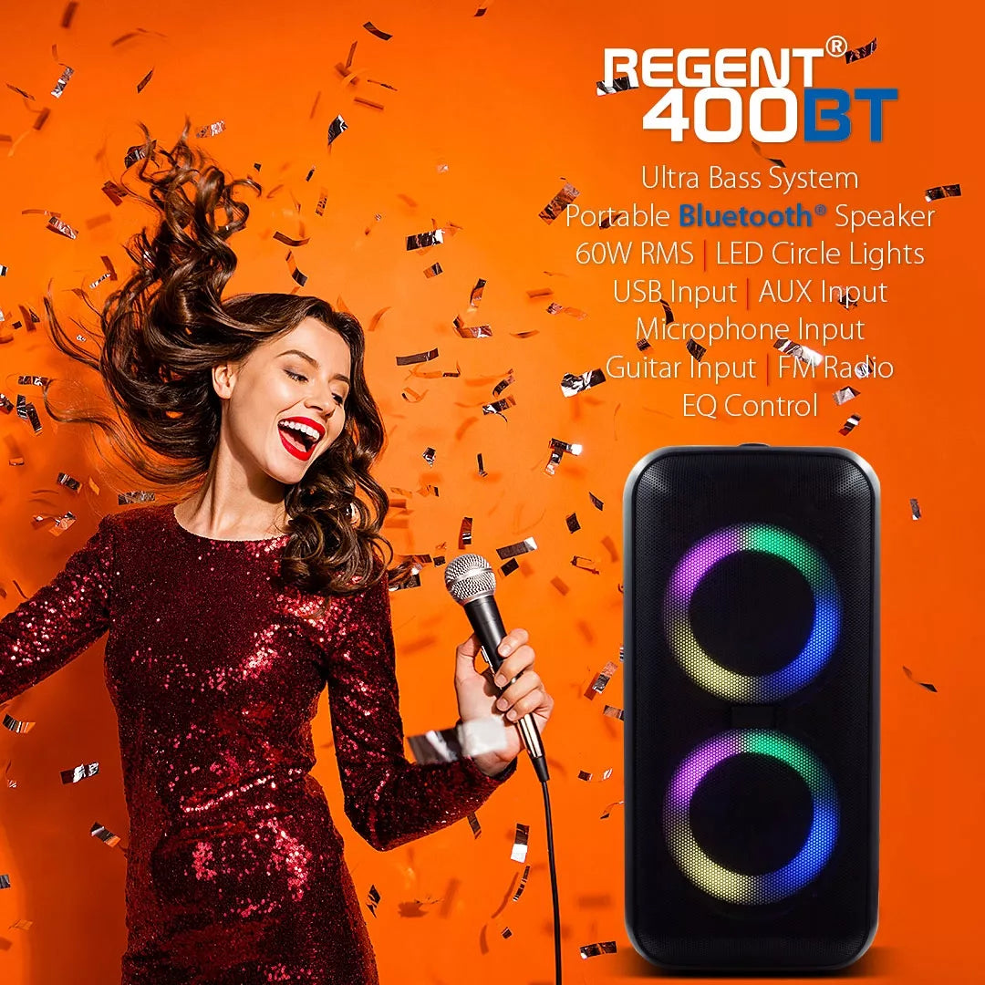 Nešiojamas Karaoke Partybox garsiakalbis  60W FM BT USB AUX