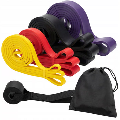 4 Power Bands tempimo gumos su rankenomis – treniruotėms, 2–39 kg