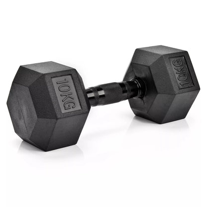 1x10 kg šešiakampis hantelis / svarmuo