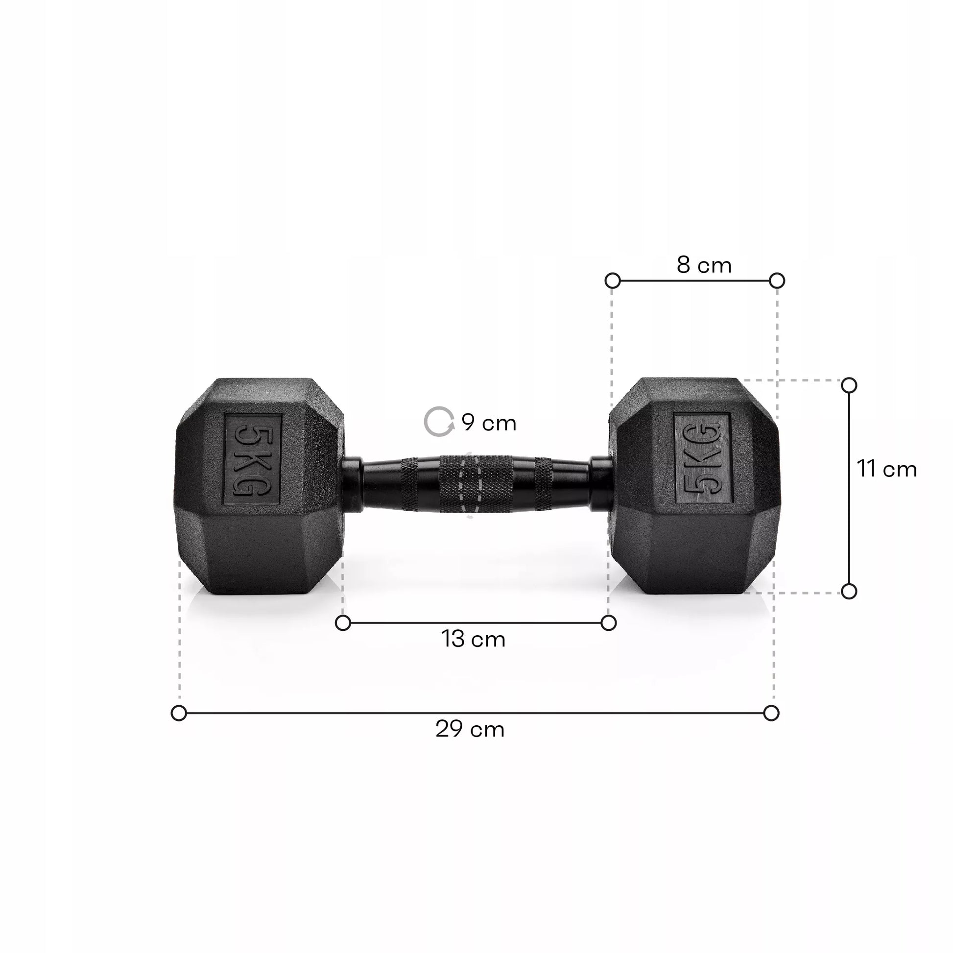 Heksagoninis hantelis - 5 kg