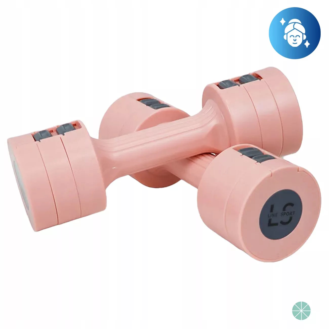 Reguliuojami svareliai rožiniai 1–2,5 kg – su antislystama danga