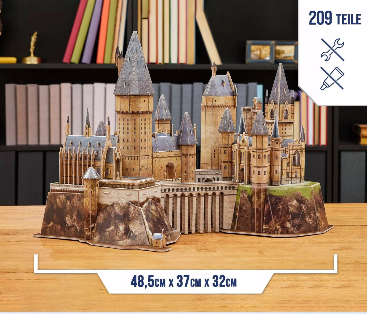 Hario Poterio Hogvartso pilis – 3D didinis modelis, 4D konstrukcija (48 cm)