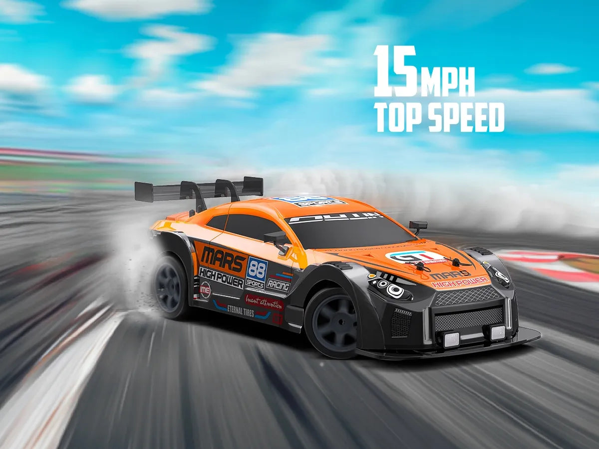 RC drifto automobilis su pulteliu, oranžinis
