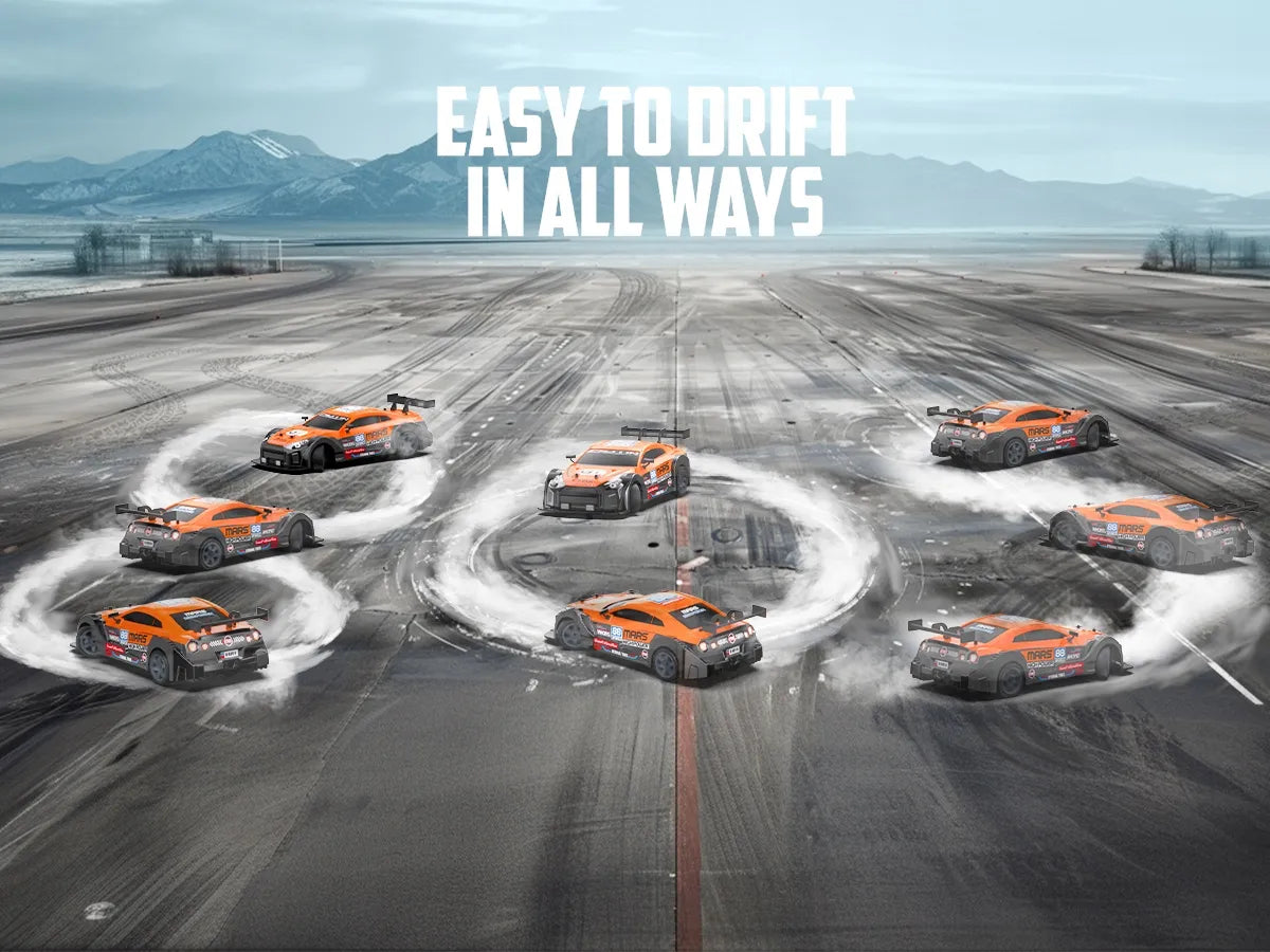 RC drifto automobilis su pulteliu, oranžinis