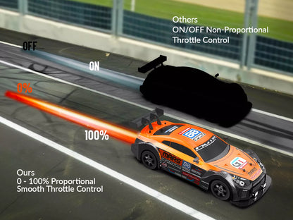 RC drifto automobilis su pulteliu, oranžinis