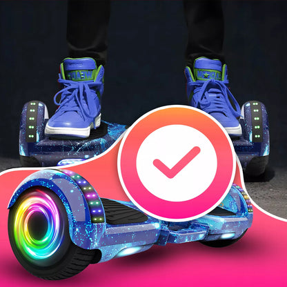HOVERBOARD Elektrinė riedlentė LED 6,5' su Bluetooth garsiakalbiais ir apsaugomis