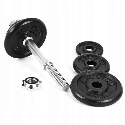 Hantlių rinkinys Spokey EGIR 21 kg: 4x 0,5 kg, 4x 1,25 kg, 4x 2,5 kg + 2 grifai