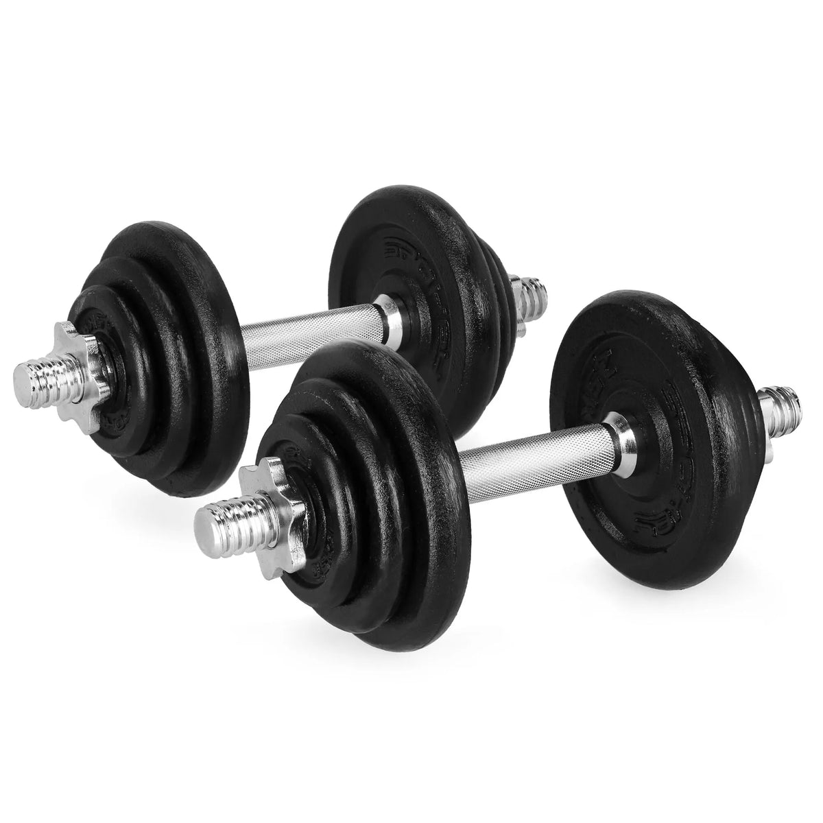 Hantlių rinkinys Spokey EGIR 21 kg: 4x 0,5 kg, 4x 1,25 kg, 4x 2,5 kg + 2 grifai