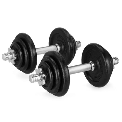 Hantlių rinkinys Spokey EGIR 21 kg: 4x 0,5 kg, 4x 1,25 kg, 4x 2,5 kg + 2 grifai