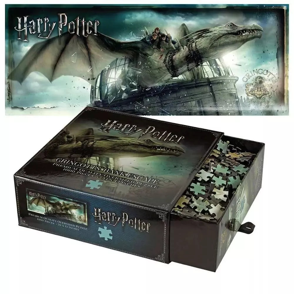 Harry Potter - Dėlionė 1000 detalių. Pabėgimas iš Gringotto banko.