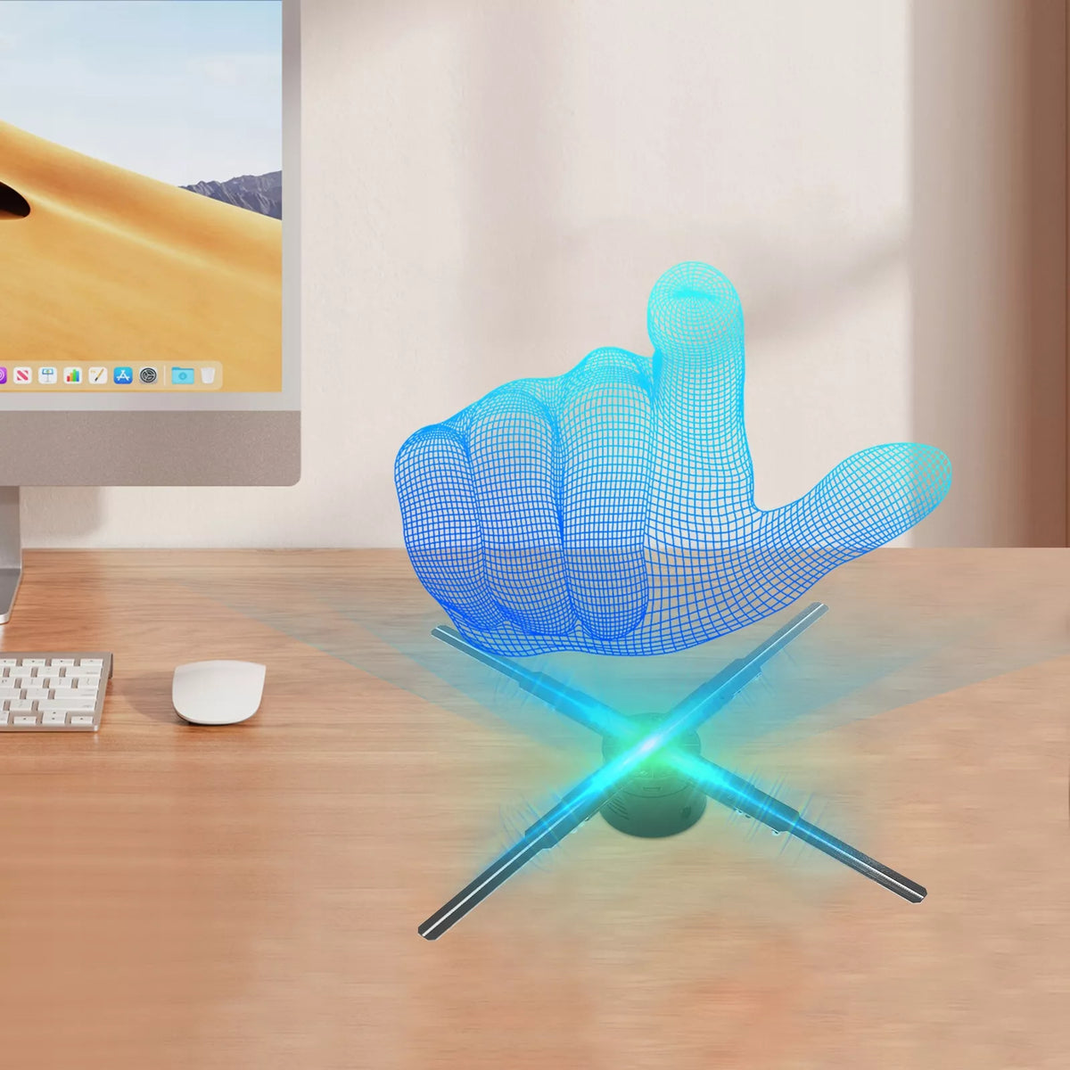 Holografinis 3D reklamų projektorius su nuotoliniu valdymu