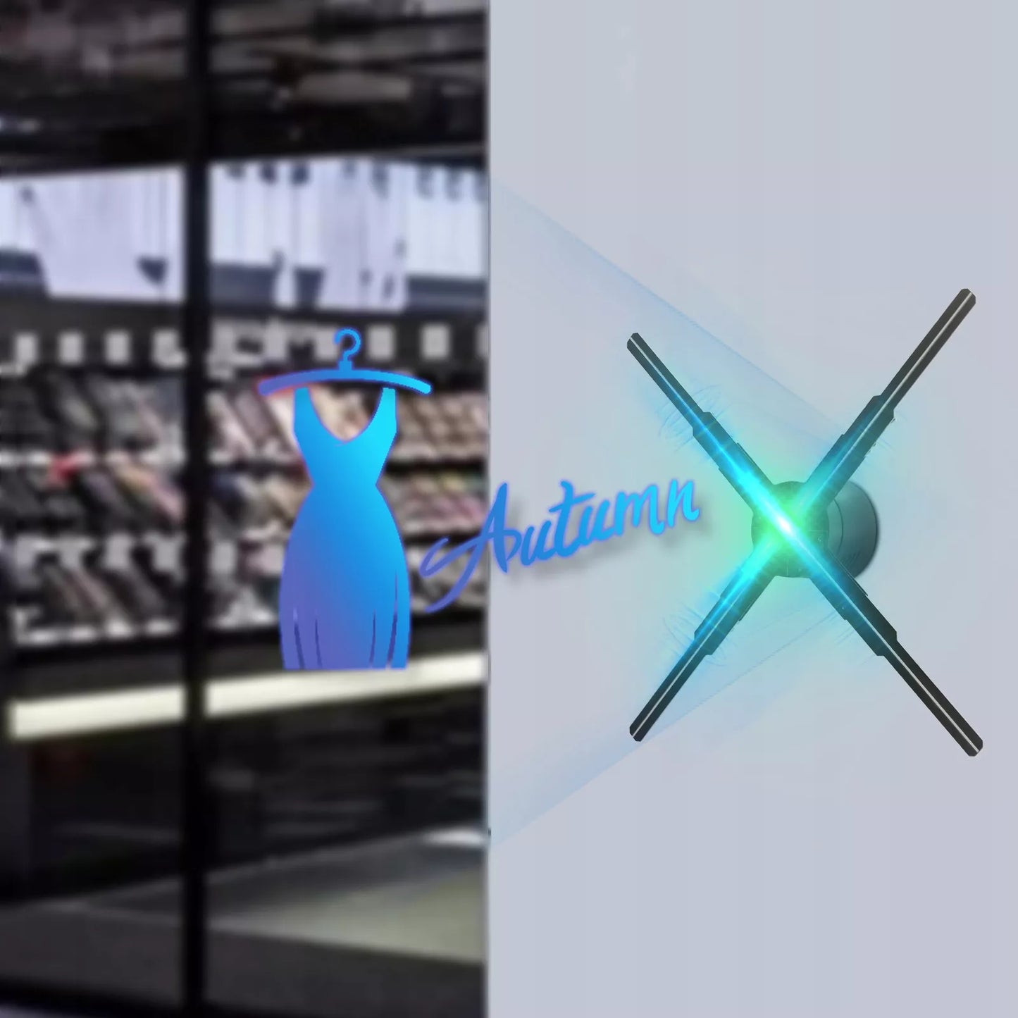 Holografinis 3D reklamų projektorius su nuotoliniu valdymu
