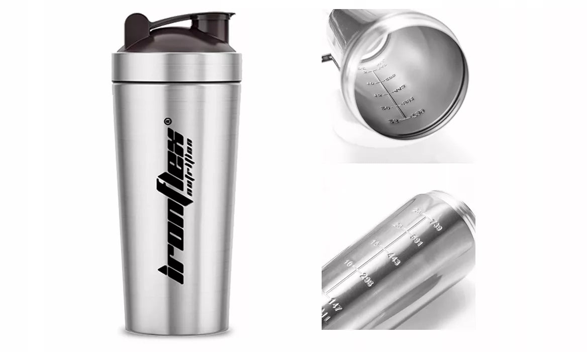 IRONFLEX plieninis šakeris, 750 ml – sandarus, skirtas maisto papildams ir sporto salėje naudojimui