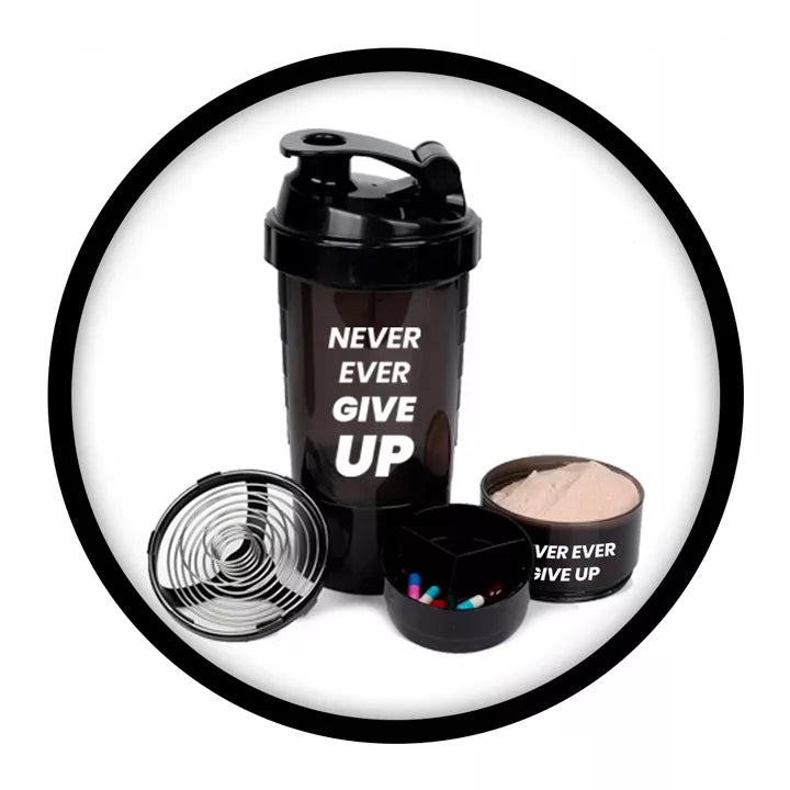 IRONFLEX 500ml Sandarus šeikeris sporto salei su talpa baltymui