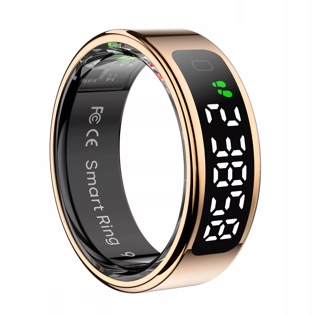 Išmanusis žiedas „Smart Ring“ su LED ekranu, rožinis auksas (R12 / 28)