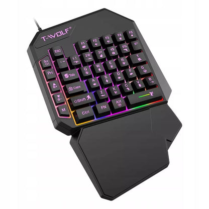 VIENOS RANKOS ŽAIDIMŲ KLAVIATŪRA RGB LED KEYPAD WSAD USB