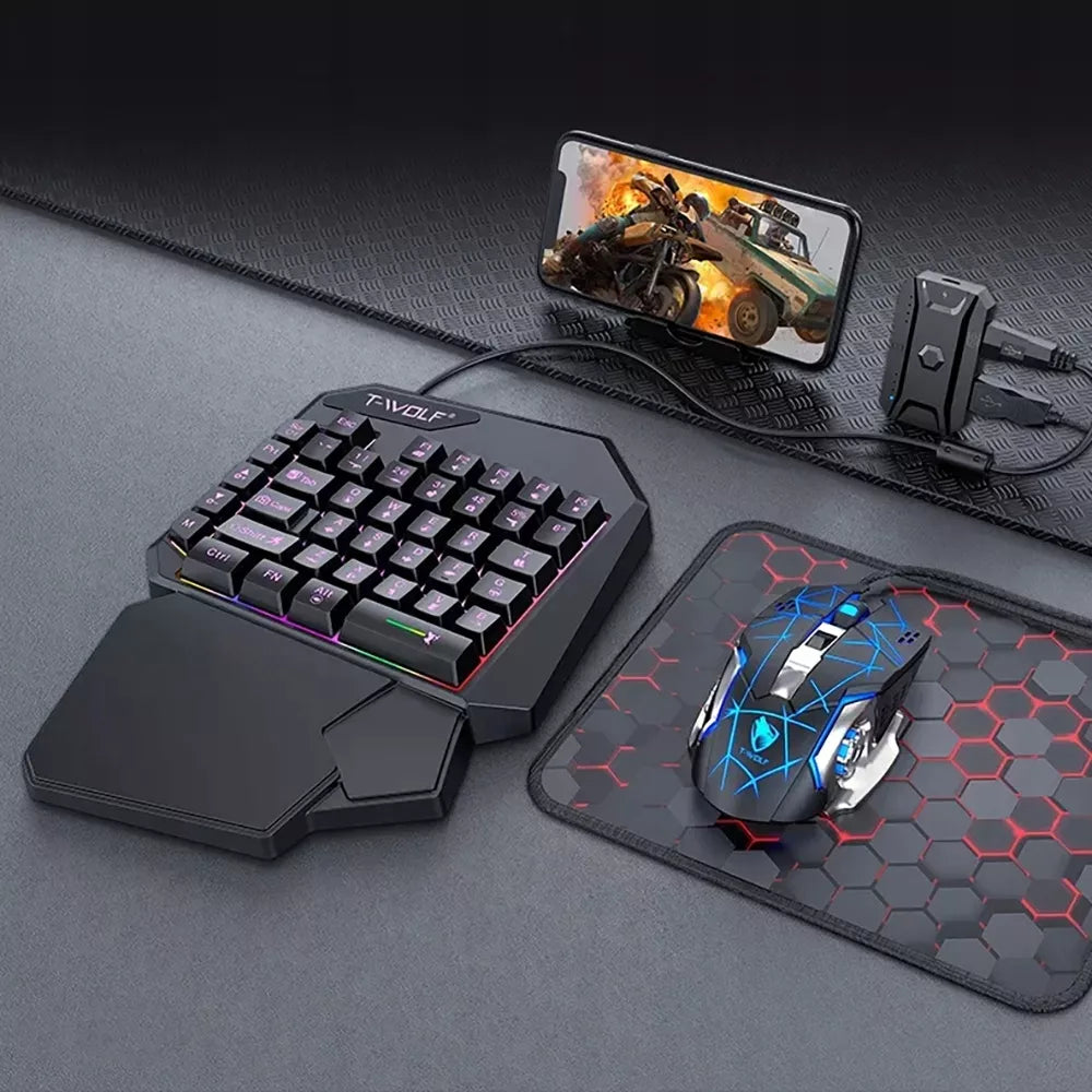 VIENOS RANKOS ŽAIDIMŲ KLAVIATŪRA RGB LED KEYPAD WSAD USB