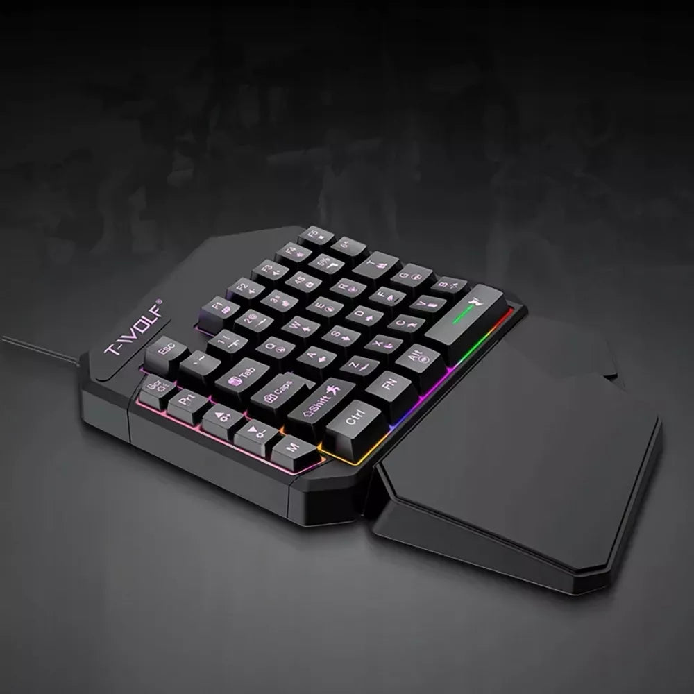 VIENOS RANKOS ŽAIDIMŲ KLAVIATŪRA RGB LED KEYPAD WSAD USB