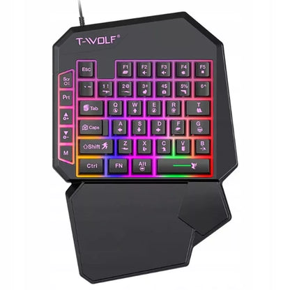 VIENOS RANKOS ŽAIDIMŲ KLAVIATŪRA RGB LED KEYPAD WSAD USB