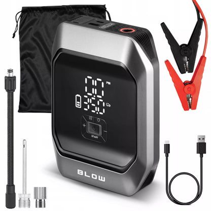 Galingas Jump Starter 9000 mAh – kompresorius, siurblys, tintuvas, stiprintuvas ir Powerbank