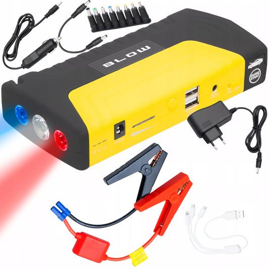 Jump Starter 12 800 mAh – Powerbank su žibintuvėliu, plaktuku ir kabeliais