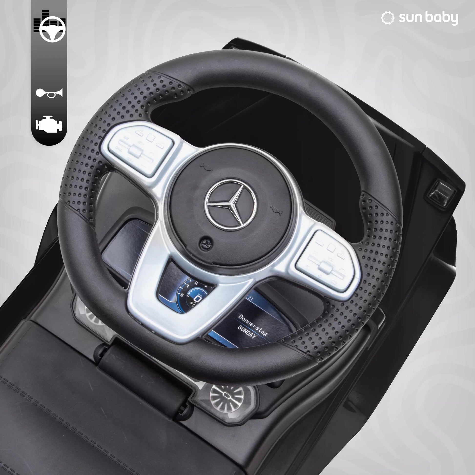 Stumiamas vaikščiukas vaikams – Mercedes Benz G stumdukas su daiktadėže ir garsu