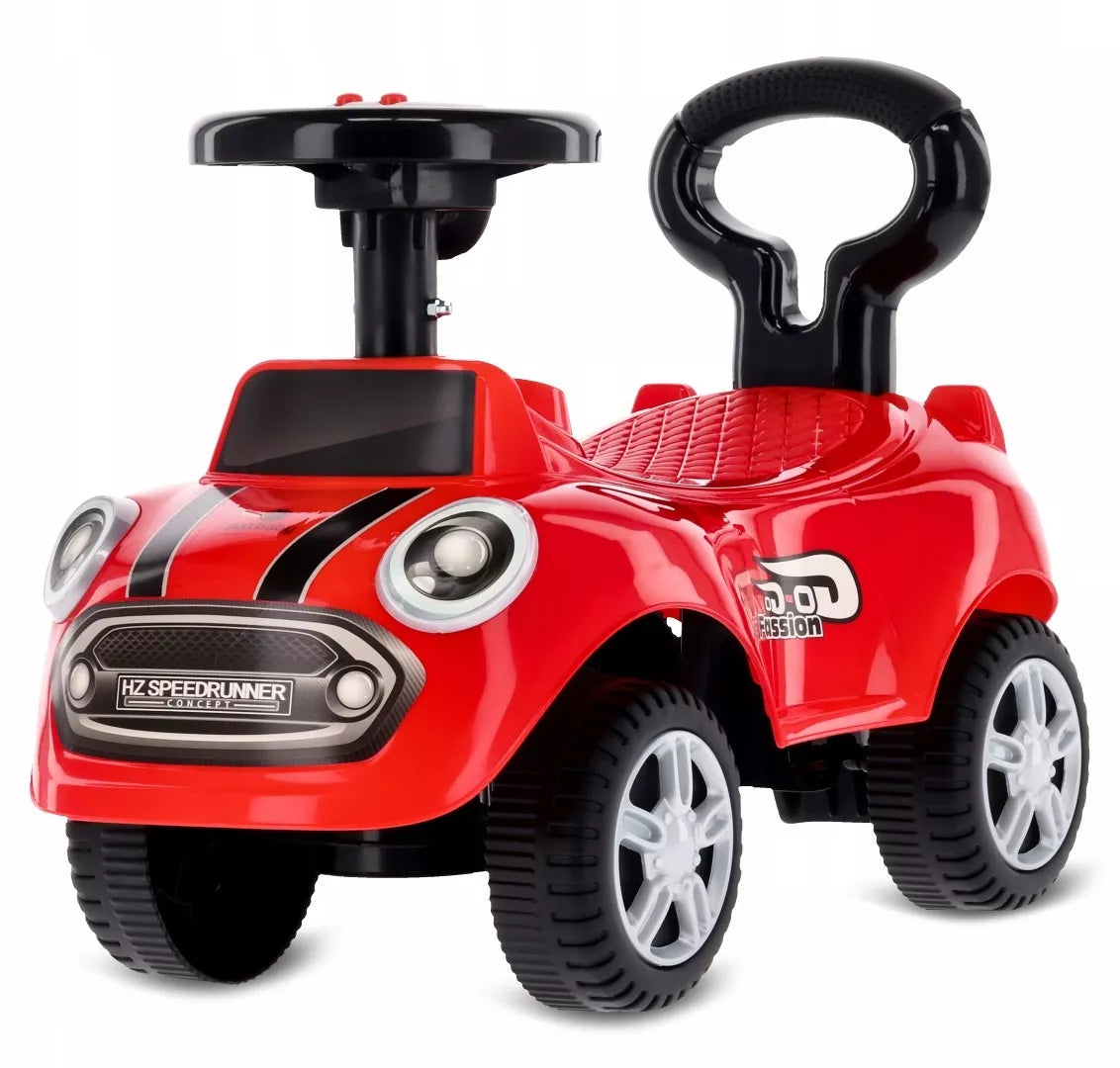 Vaikiškas paspiriamas automobilis GO GO – stūmikas su garsu ir atlošu, dovana metukų proga