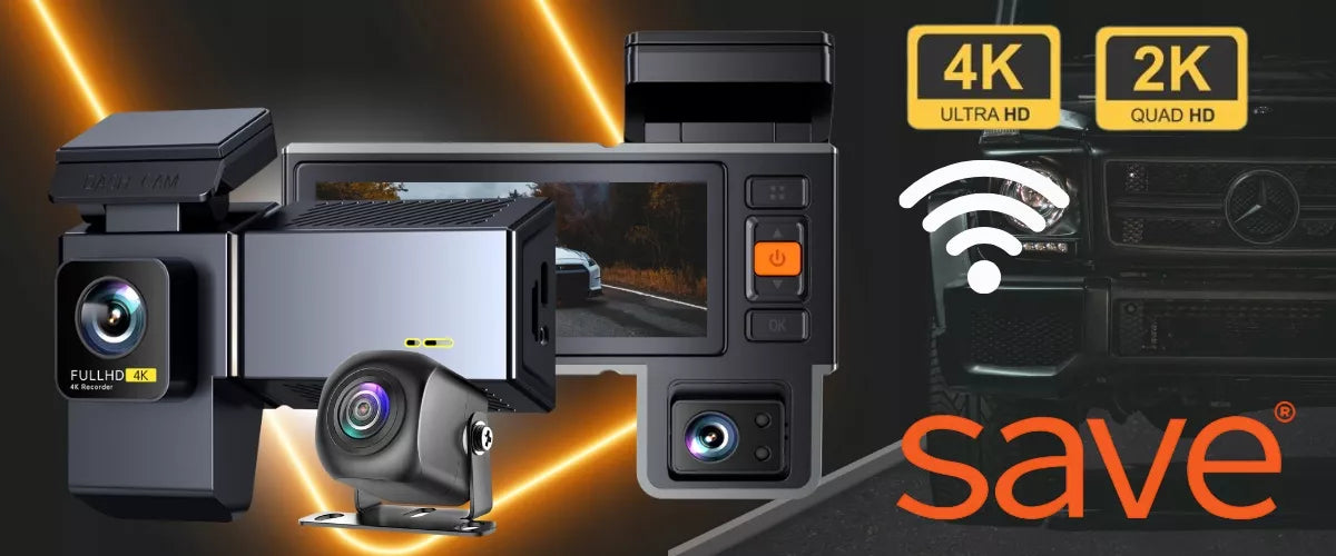 Automobilinė vaizdo kamera 3 kamerų vaizdo registratorius važiavimui 4K PL
