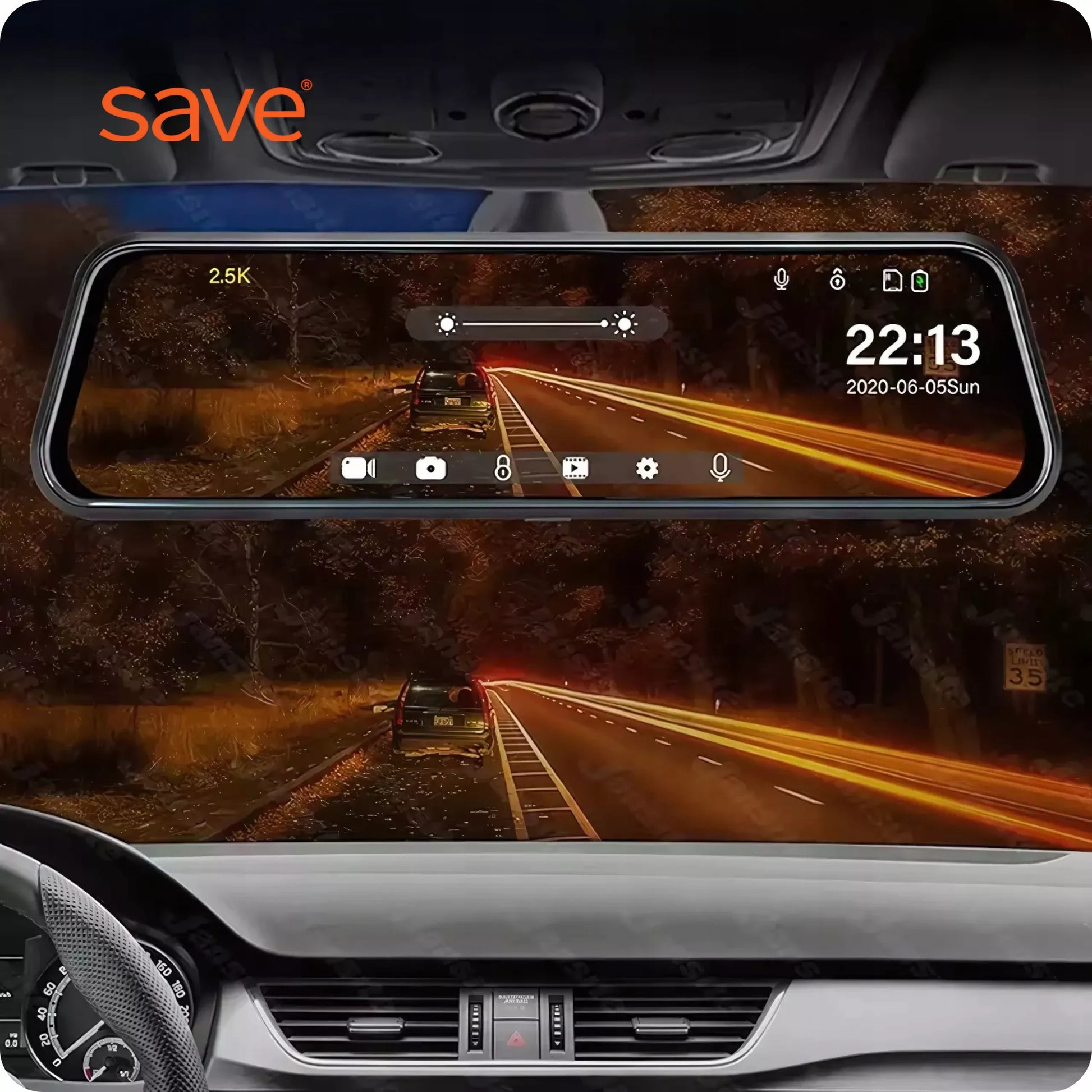Automobilio kamera vaizdo įrašymo įrenginys 4K 2K SONY veidrodinis vairavimo įrašymo įrenginys