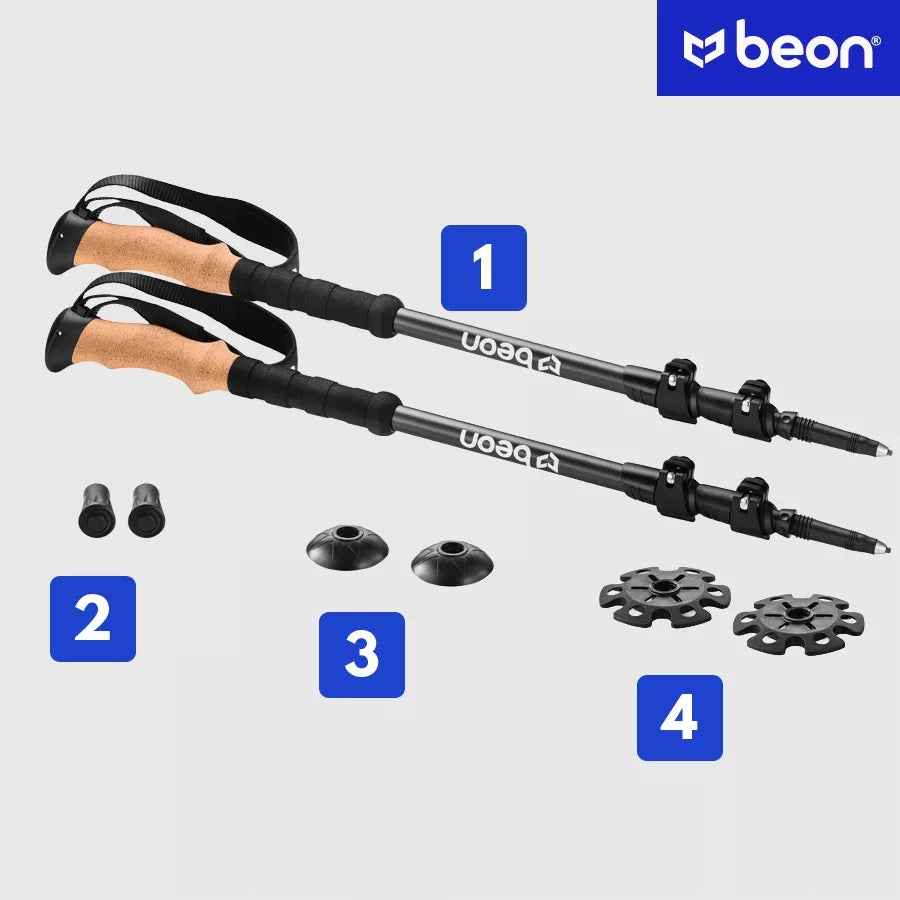 TREKKINGO LAZDELĖS NORDIC WALKING LAZDELĖS ANGliespluoštas ANGliespluošto pluoštas BEON CARBON