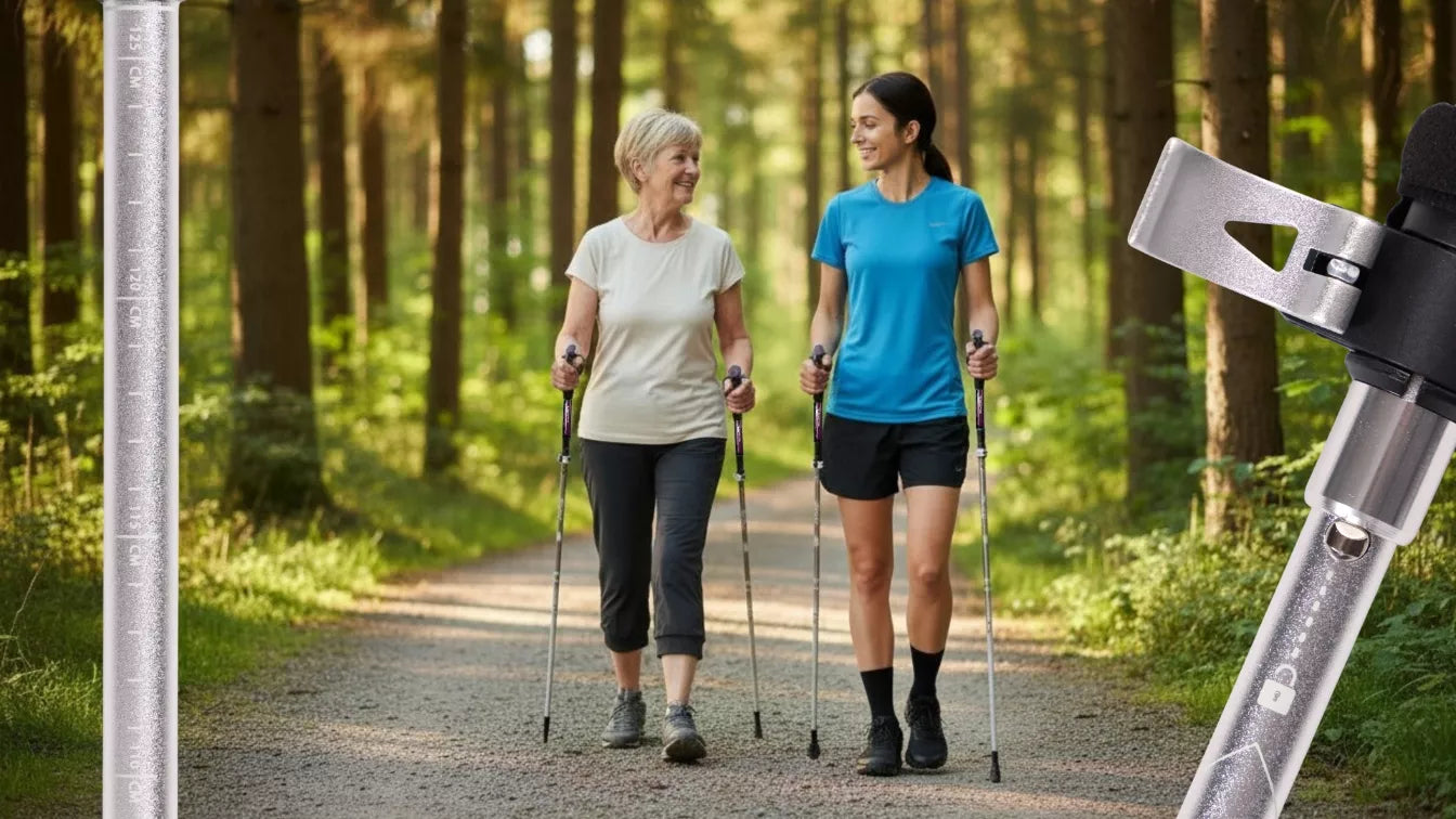 TREKKINGINĖS LAZDOS NORDIC WALKING SULANKSTOMOS LENGVOS LAZDOS KALNŲ ŽYGIAMS