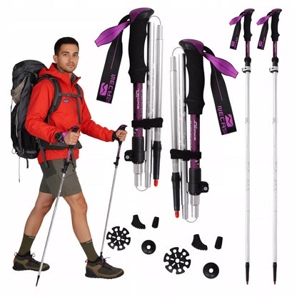 TREKKINGINĖS LAZDOS NORDIC WALKING SULANKSTOMOS LENGVOS LAZDOS KALNŲ ŽYGIAMS