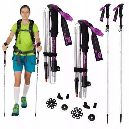 TREKKINGINĖS LAZDOS NORDIC WALKING SULANKSTOMOS LENGVOS LAZDOS KALNŲ ŽYGIAMS