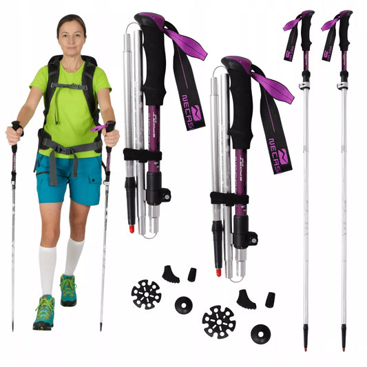 TREKKINGINĖS LAZDOS NORDIC WALKING SULANKSTOMOS LENGVOS LAZDOS KALNŲ ŽYGIAMS