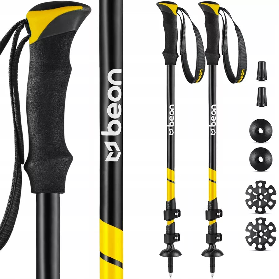 SUDĖTINĖS TREKKINGO LAZDOS, SKIRTOS VAŽINĖJIMUI SU NORDIC WALKING TECHNIKA, ALIUMININĖS, TELESOPINĖS