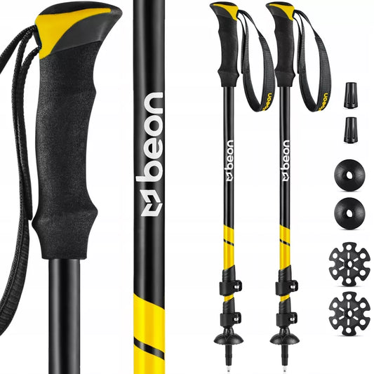 SUDĖTINĖS TREKKINGO LAZDOS, SKIRTOS VAŽINĖJIMUI SU NORDIC WALKING TECHNIKA, ALIUMININĖS, TELESOPINĖS