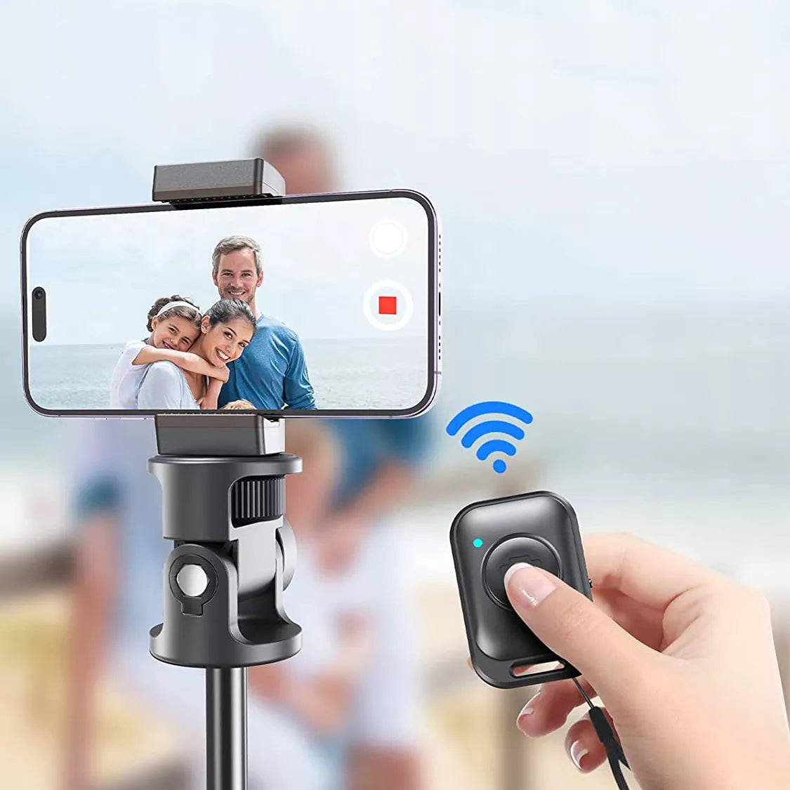 SELFIE LAZDELĖ TRIKOJIS BLUETOOTH PILOTAS VLOG IPHONE 12 13 14 15 16 17