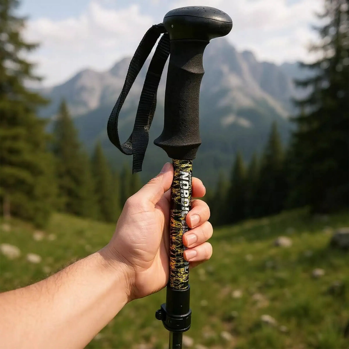 TREKKINGO, ŠIAURĖS ĖJIMOS LAZDOS LENGVOS, 3-SEGMENČIŲ, SULANKSTOMOS