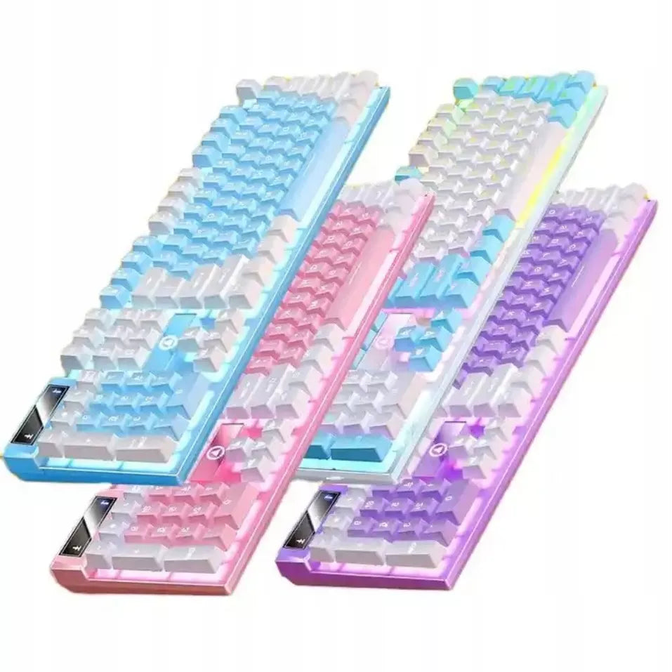 Mechaninė žaidimų klaviatūra su LED apšvietimu, violetinė