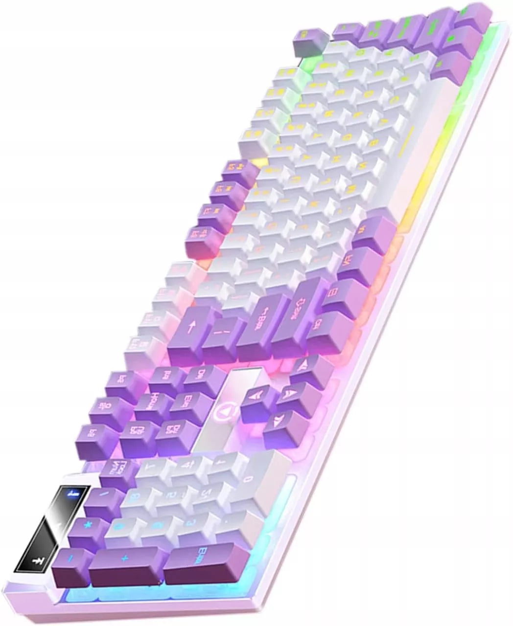 Mechaninė žaidimų klaviatūra su LED apšvietimu, violetinė
